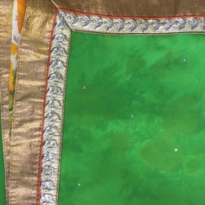 Georgette saree. No blouse in this saree…